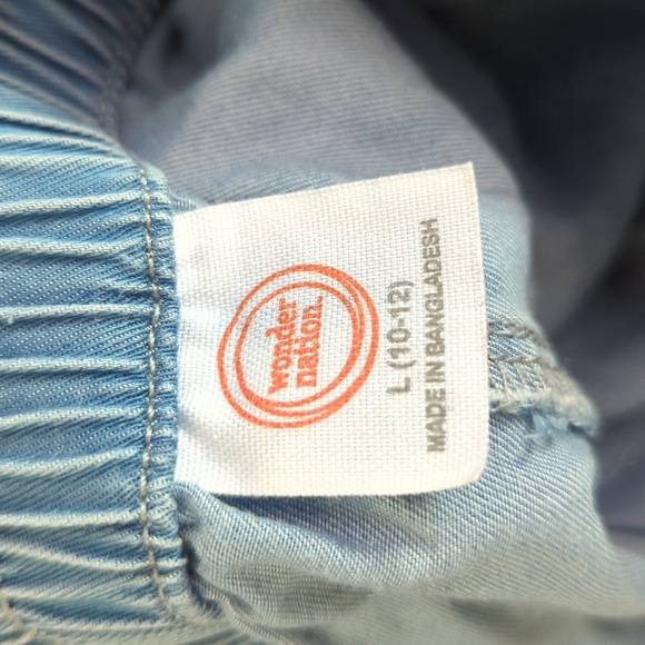 Wonder Nation Pull-on Denim Cargo Joggers Girls Size L 10-12 - Picture 3 of 5